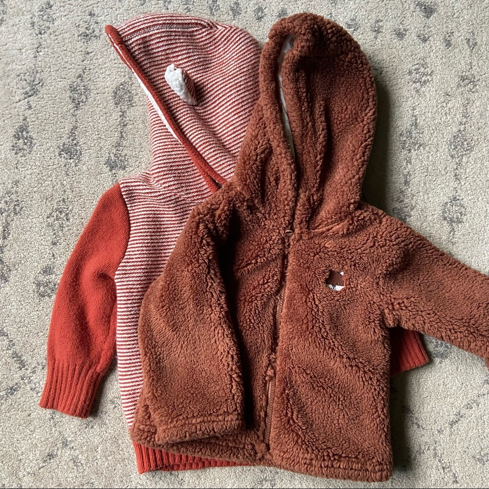 Gender neutral fox sweatshirts (12M and 2T)